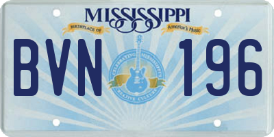 MS license plate BVN196