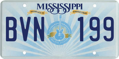 MS license plate BVN199