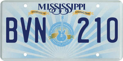 MS license plate BVN210