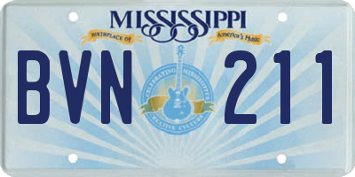 MS license plate BVN211