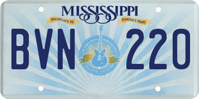 MS license plate BVN220