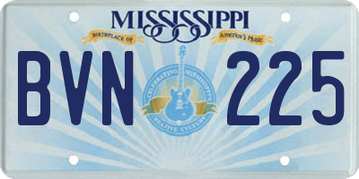 MS license plate BVN225