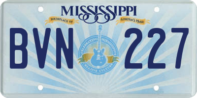 MS license plate BVN227