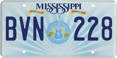 MS license plate BVN228