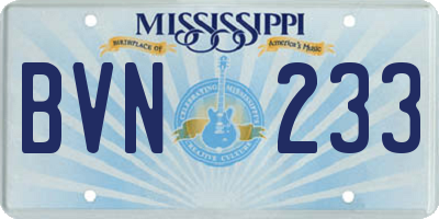 MS license plate BVN233
