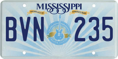 MS license plate BVN235