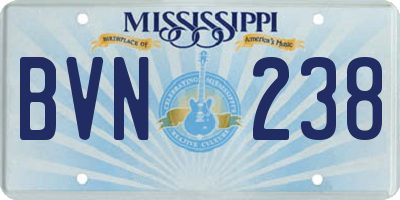 MS license plate BVN238