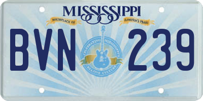 MS license plate BVN239
