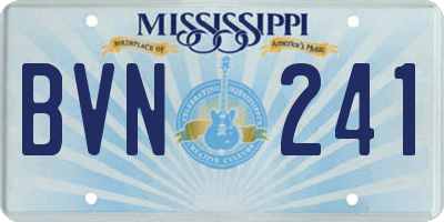 MS license plate BVN241
