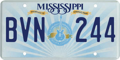 MS license plate BVN244