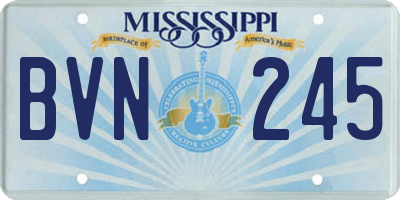 MS license plate BVN245