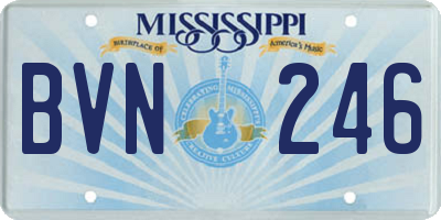 MS license plate BVN246