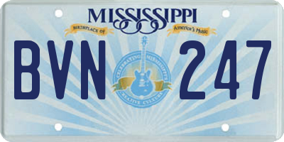 MS license plate BVN247