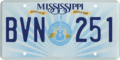 MS license plate BVN251