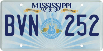 MS license plate BVN252