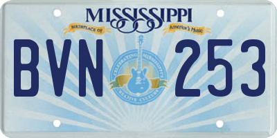 MS license plate BVN253