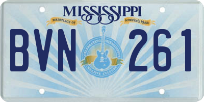 MS license plate BVN261
