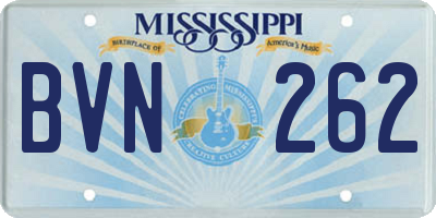 MS license plate BVN262
