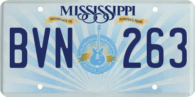 MS license plate BVN263