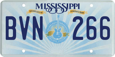 MS license plate BVN266