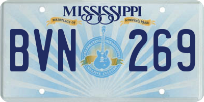 MS license plate BVN269