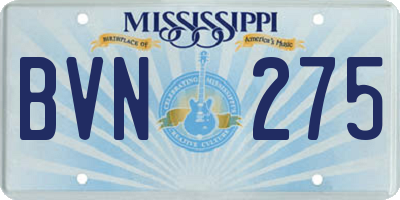 MS license plate BVN275