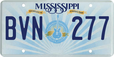 MS license plate BVN277