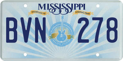 MS license plate BVN278