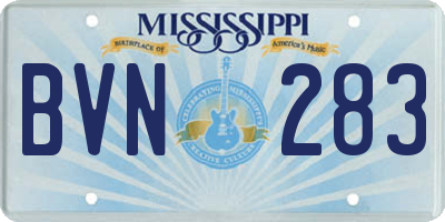 MS license plate BVN283