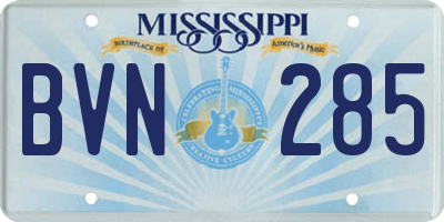 MS license plate BVN285