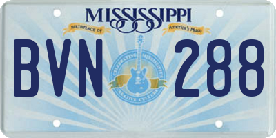 MS license plate BVN288