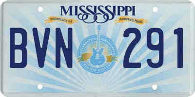 MS license plate BVN291