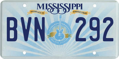 MS license plate BVN292