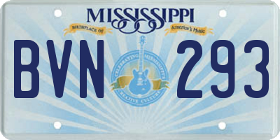 MS license plate BVN293