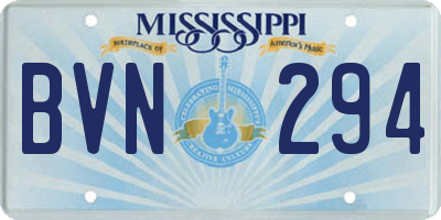 MS license plate BVN294