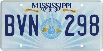 MS license plate BVN298