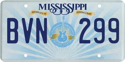 MS license plate BVN299