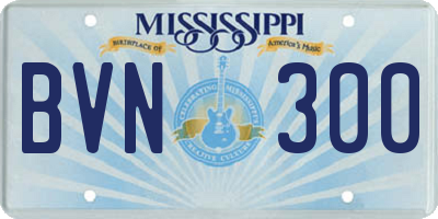 MS license plate BVN300