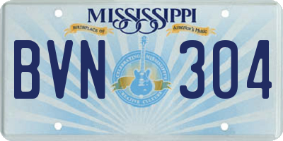 MS license plate BVN304