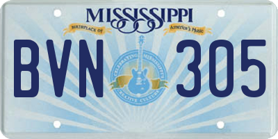 MS license plate BVN305