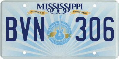 MS license plate BVN306