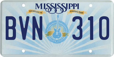 MS license plate BVN310