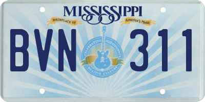 MS license plate BVN311