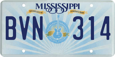 MS license plate BVN314