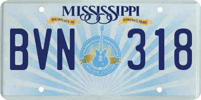 MS license plate BVN318