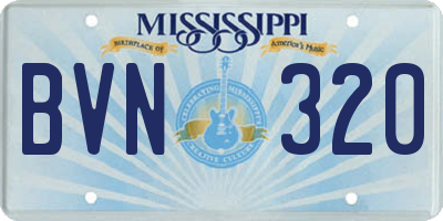 MS license plate BVN320