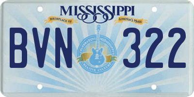 MS license plate BVN322