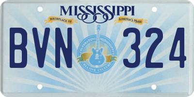 MS license plate BVN324