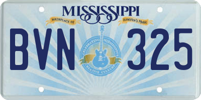 MS license plate BVN325
