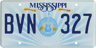 MS license plate BVN327
